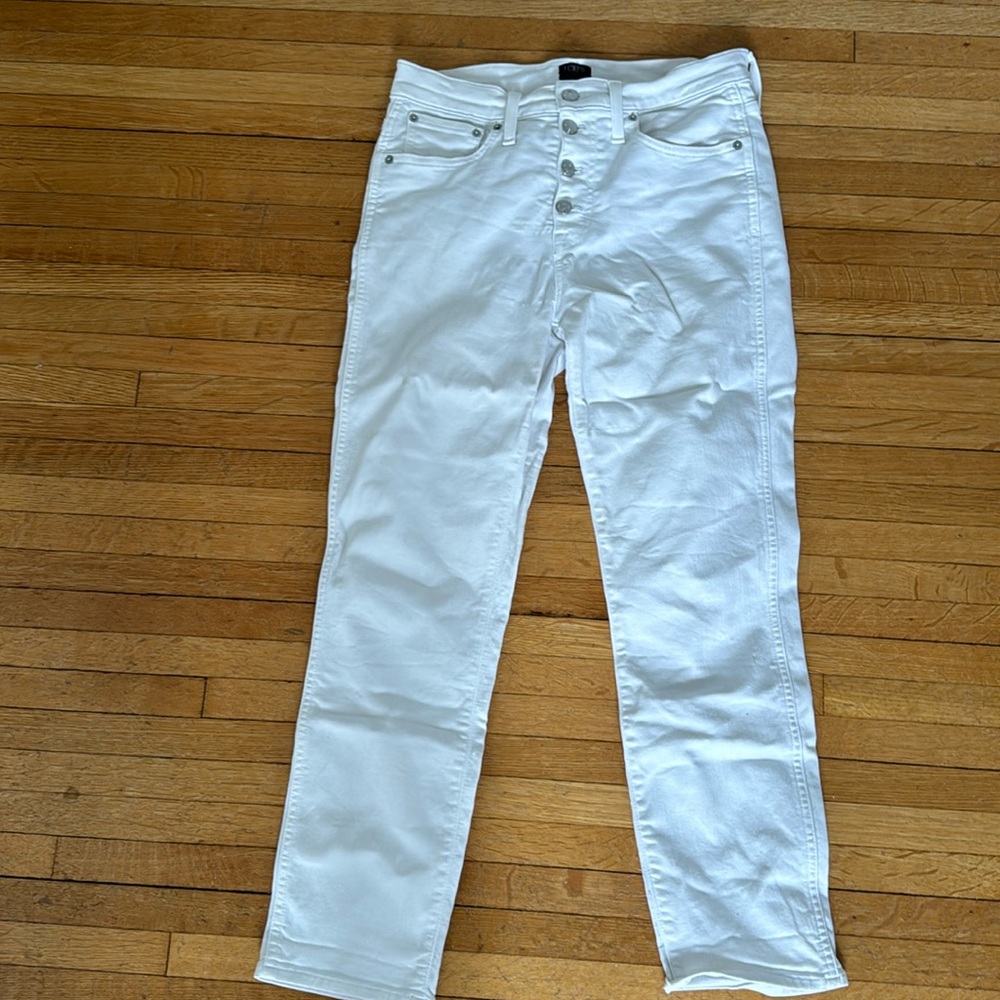 J.Crew white high-rise vintage straight jeans-size 28